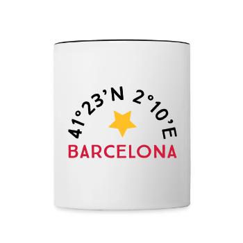 Barcelona - Tasse zweifarbig - Weiß/Schwarz - Vorne
