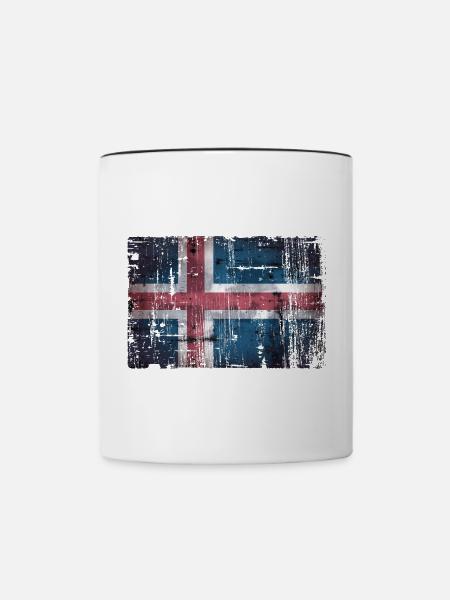 Island - Tasse zweifarbig - Weiß/Schwarz