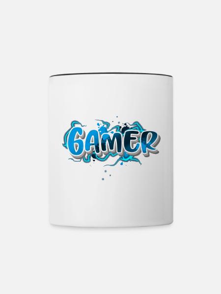 Gamer - Tasse zweifarbig - Weiß/Schwarz