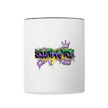 Southampton England City Graffiti Spray Sprayer - Contrasting Mug - white/black - Front