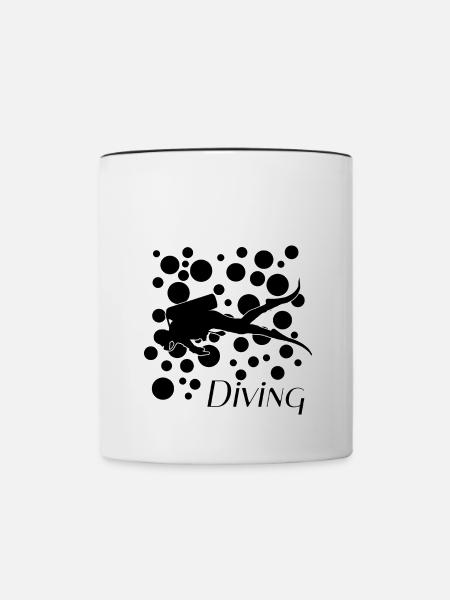 Diver - Tasse zweifarbig - Weiß/Schwarz