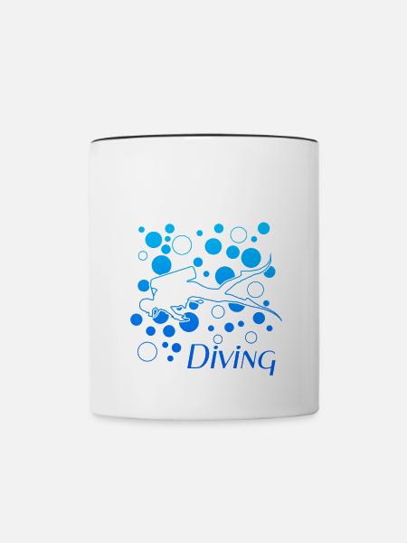 Diving - Tasse zweifarbig - Weiß/Schwarz