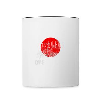 Dusseldorf Germany City Skyline Japan Sun - Contrasting Mug - white/black - Front