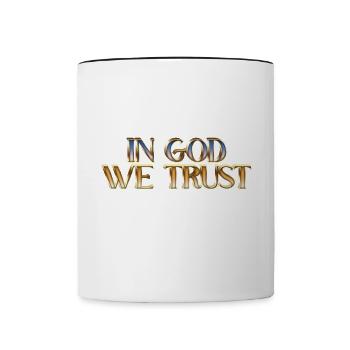 In God we trust - Tasse zweifarbig - Weiß/Schwarz - Vorne