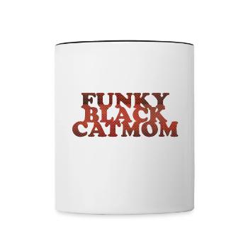 Funky Black Catmom - Mug contrasté - blanc/noir - Devant