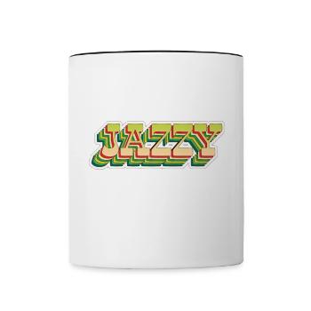 Jazzy Jazz Music Vintage - Contrasting Mug - white/black - Front