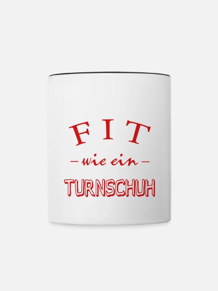 Fit wie ein Turnschuh - Tasse zweifarbig - Weiß/Schwarz