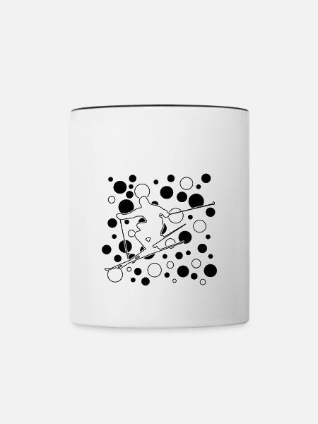 Skiing Ski - Tasse zweifarbig - Weiß/Schwarz