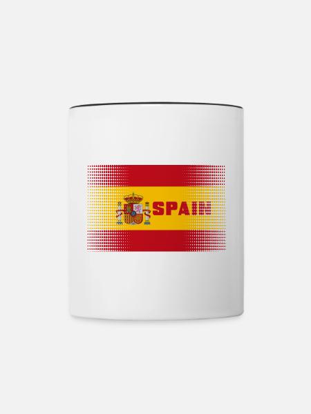 Spanien Espana Spanienflagge - Tasse zweifarbig - Weiß/Schwarz