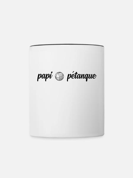 Papi Petanque - Tasse zweifarbig - Weiß/Schwarz