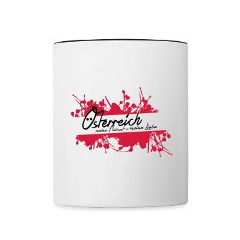 Austria, my homeland, my love! - Contrasting Mug - white/black - Front