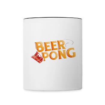 Funny Bear Pong Party Game Enthusiast Novelty - Contrasting Mug - white/black - Front
