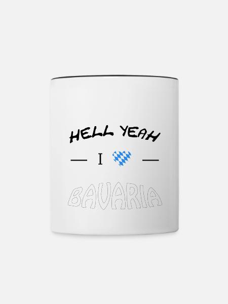 Hell Yeah i love Bavaria - Tasse zweifarbig - Weiß/Schwarz