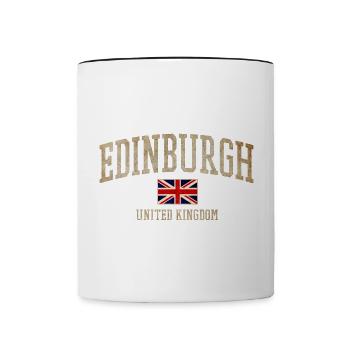 Drapeau de l’Union Vintage d’Édimbourg - Mug contrasté - blanc/noir - Devant