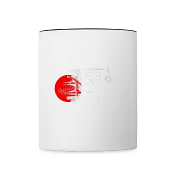 Tokyo Japon Asie Ville Skyline Police Grunge - Mug contrasté - blanc/noir - Devant
