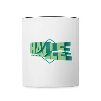 Halle Germany City 3D Font Skyline - Contrasting Mug - white/black - Front