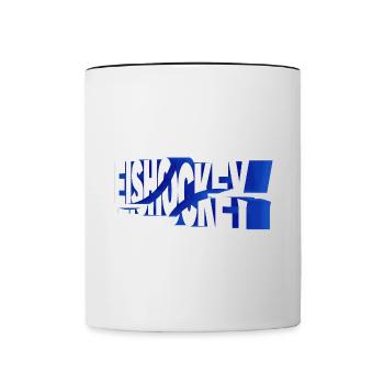 Eishockey Sport 3D Schrift Vintage Retro - Contrasting Mug - white/black - Front