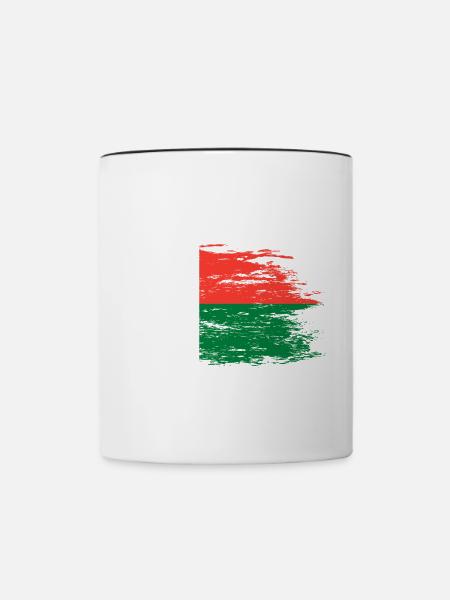 Madagaskar Flagge used - Tasse zweifarbig - Weiß/Schwarz