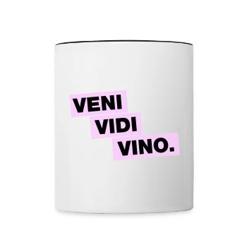 Veni Vidi Vino - Contrasting Mug - white/black - Front