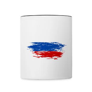Drapeau russe utilisé - Mug contrasté - blanc/noir - Devant