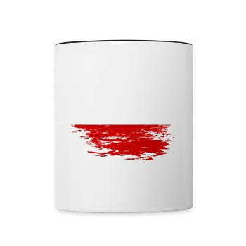 Polen Flagge used - Tasse zweifarbig - Weiß/Schwarz - Vorne