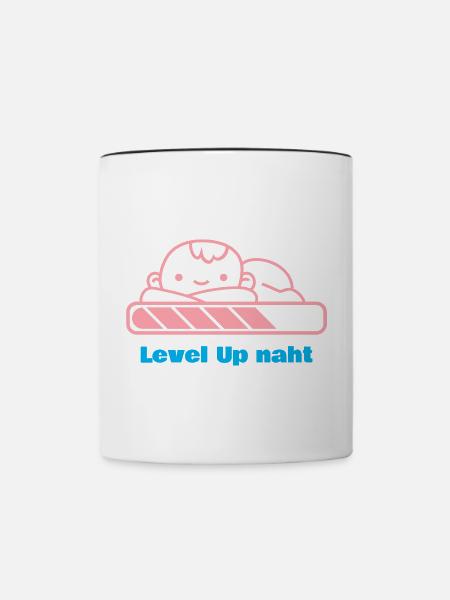 Level Up, Bald-Papa! - Tasse zweifarbig - Weiß/Schwarz