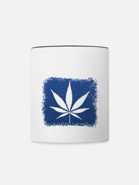 Kiffen - Tasse zweifarbig - Weiß/Schwarz