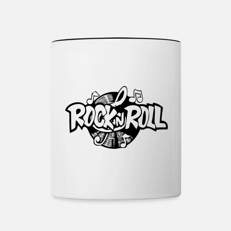 Rock n Roll - Contrasting Mug - white/black