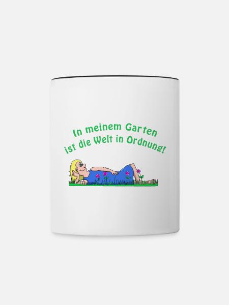 Mein Garten - Tasse zweifarbig - Weiß/Schwarz
