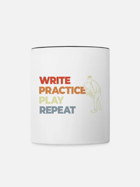 Write Practice Play Repeat - Tasse zweifarbig - Weiß/Schwarz