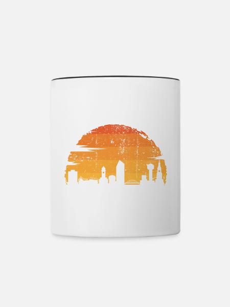 Urbane Sonnenuntergangssilhouette - Tasse zweifarbig - Weiß/Schwarz