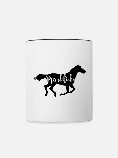Pferd Pferdeliebe - Tasse zweifarbig - Weiß/Schwarz