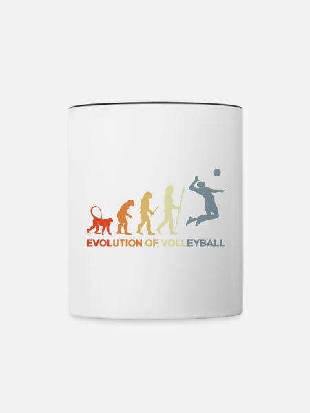 Evolution eines Volleyballspielers - Tasse zweifarbig - Weiß/Schwarz