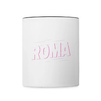 Rome Roma Italy City Writing Home Love Holiday - Contrasting Mug - white/black - Front