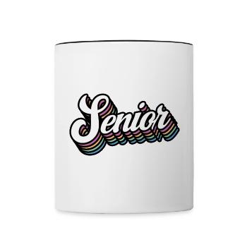 Senior - Student Class Retro Graduation Party Gift - Contrasting Mug - white/black - Front