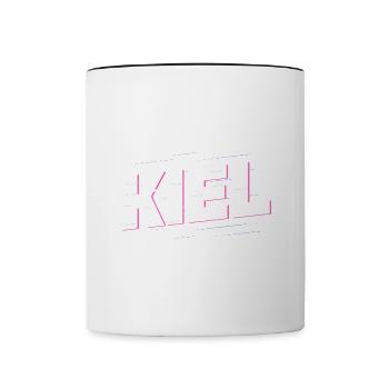 Kiel Allemagne City Font Accueil Amour - Mug contrasté - blanc/noir - Devant