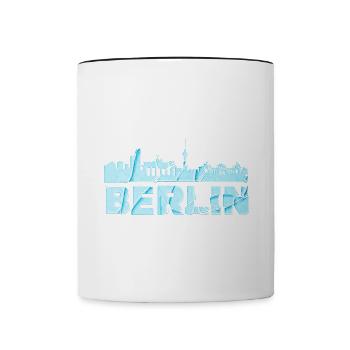 Berlin Germany City Font Skyline Broken - Contrasting Mug - white/black - Front
