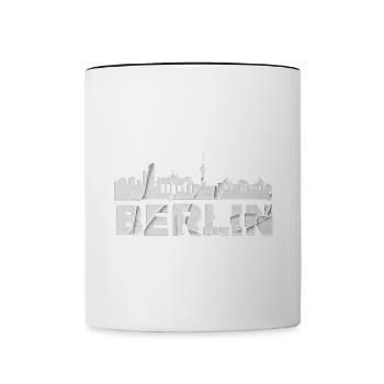 Berlin Germany City Font Skyline Broken - Contrasting Mug - white/black - Front