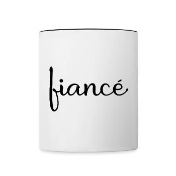 Verlobte Matching Verlobung Geschenk Hochzeit des Bräutigams - Tasse zweifarbig - Weiß/Schwarz - Vorne