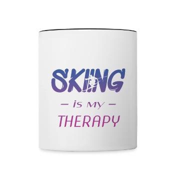 skifahren - Tasse zweifarbig - Weiß/Schwarz - Vorne
