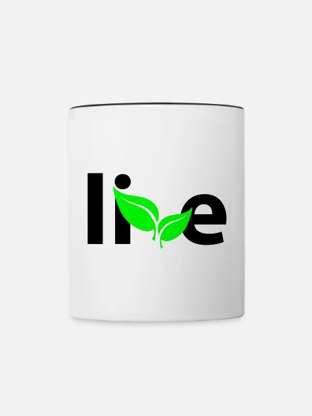 Live - Tasse zweifarbig - Weiß/Schwarz