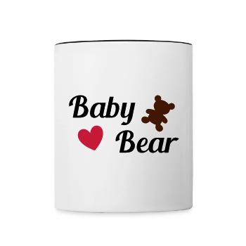 Baby bear (bear, heart) - Contrasting Mug - white/black - Front