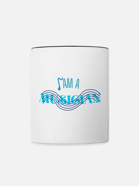 Ich bin Musiker, Noten - Tasse zweifarbig - Weiß/Schwarz