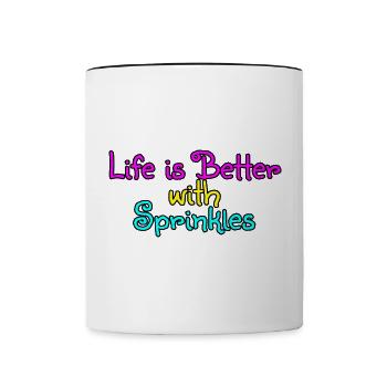 Life Is Better With Sprinkles 13 - Contrasting Mug - white/black - Front