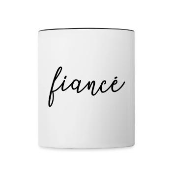Verlobte Matching Verlobung Geschenk Hochzeit des Bräutigams - Tasse zweifarbig - Weiß/Schwarz - Vorne
