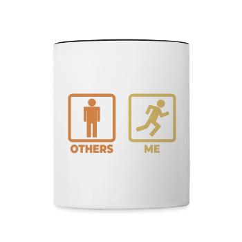 Runner stick figures - Contrasting Mug - white/black - Front