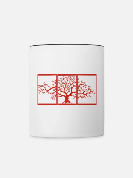 Blick in die Natur (rot) - Tasse zweifarbig - Weiß/Schwarz