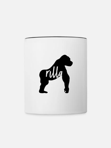 Gorilla - Tasse zweifarbig - Weiß/Schwarz