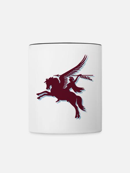 Multi Farbvektor - Fallschirm-Regiment - Pegasus - Tasse zweifarbig - Weiß/Schwarz