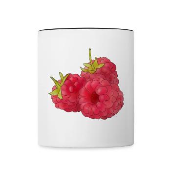 Himbeeren - Tasse zweifarbig - Weiß/Schwarz - Vorne